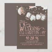 Romantische lantaarnlichten Vintage bruiloft uitno Kaart (Voorkant / Achterkant)