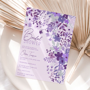 Romantische lavende wilde bloemen vrijgezellenfees kaart