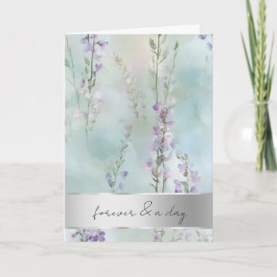 Romantische Lavendel Bloemen Huwelijk Kaart