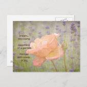 Romantische lavendel en Roos Briefkaart (Voorkant / Achterkant)