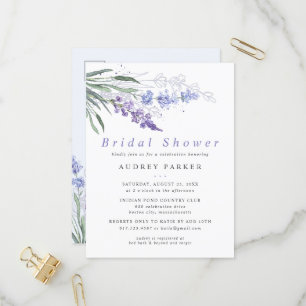 Romantische Lavendel Waterverf Bloemen Bruiloft Uitnodiging Briefkaart