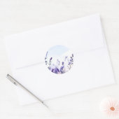 Romantische lavendel Waterverf Ronde Sticker (Envelop)