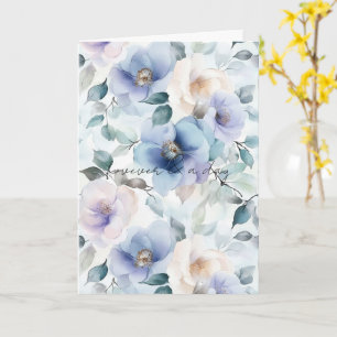 Romantische  lavendelbloemen houden van trouwen kaart