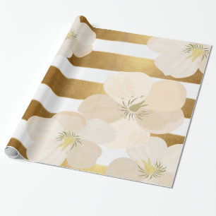 Romantische Le Fleur Bleek Roze Gouden Strepen Ele Cadeaupapier