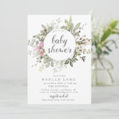 Romantische lente Baby shower uitnodiging (Staand voorkant)