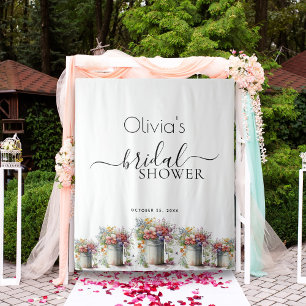 Romantische Lente Bloemen Vaas Vrijgezellenfeest Wandkleed