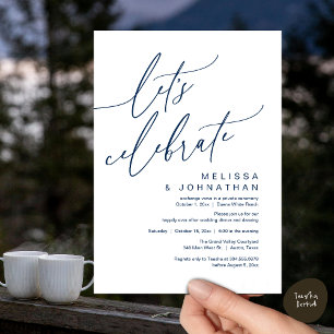 Romantische Let's Celebrate Wedding Elepement Part Kaart