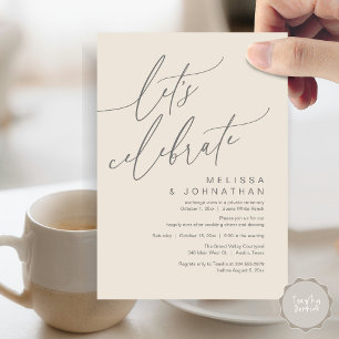 Romantische Let's Celebrate Wedding Elepement Part Kaart