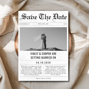 Romantische Leuke Foto Unieke Trouwkrant Save The Date