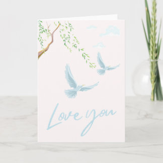 Romantische Liebeskarte Love You mit fliegenden Ta Kaart