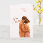 Romantische Liebeskarte You & Me mit Paar im Aquar Kaart (Gele Bloem)