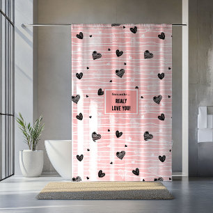 Romantische Liefde Cadea Showergordijn Roze Zwart Douchegordijn