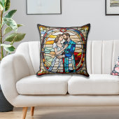 Romantische Liefde Glas-in-Lood Stijl Europese Tro Kussen