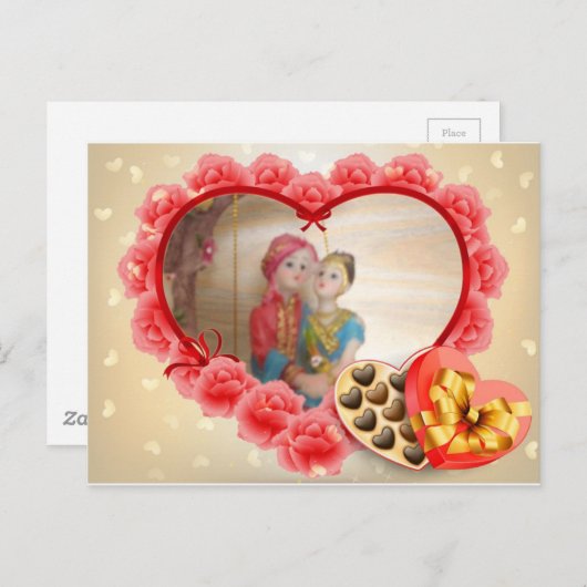 Romantische liefde Hart Art Print Aankondigingskaart (Voorkant / Achterkant)