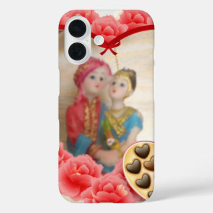 Romantische liefde Hart Art Print iPhone 16 Hoesje