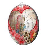 Romantische liefde Hart Art Print Dartbord (Voorkant Rechts)