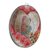Romantische liefde Hart Art Print Dartbord (Voorkant Links)