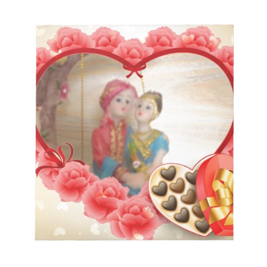 Romantische liefde Hart Art Print Notitieblok (Voorkant)