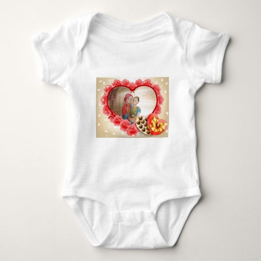 Romantische liefde Hart Art Print Romper (Voorkant)