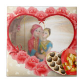 Romantische liefde Hart Art Print Tegeltje (Voorkant)