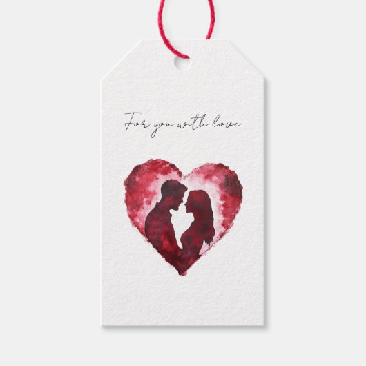 Romantische liefde hart bruiloft cadeaulabel (Voorkant)