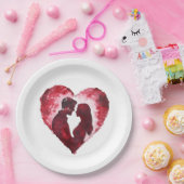 Romantische liefde hart bruiloft papieren bordje (Feest)