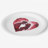 Romantische liefde hart bruiloft papieren bordje (Gekanteld)