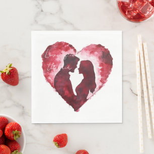 Romantische liefde hart bruiloft servet