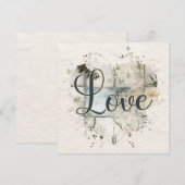 Romantische liefde hart notitie Kaart Notitiekaartje (Voorkant / Achterkant)
