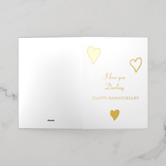 Romantische liefde harten Jubileum Folie Wenskaart (Buiten Laag)