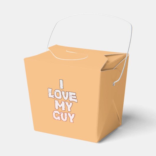 Romantische liefde - I Love My Guy Tekstontwerp Bedankdoosjes (Voorkant Zijde)