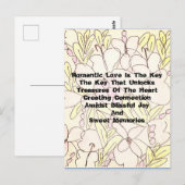 Romantische liefde is de sleutel briefkaart (Voorkant / Achterkant)