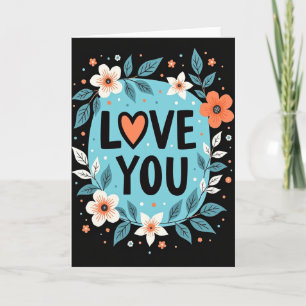 Romantische Liefde Kaart Met Bloemen