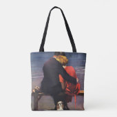  Romantische liefde, Romance op het strand Draagtas (Achterkant)