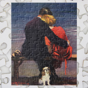  Romantische liefde, Romance op het strand Legpuzzel