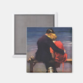 Romantische liefde, Romance op het strand Magneet (Voorkant / Achterkant)