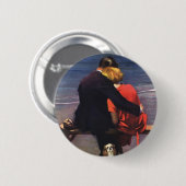 Romantische liefde, Romance op het strand Ronde Button 5,7 Cm (Voorkant /achterkant)