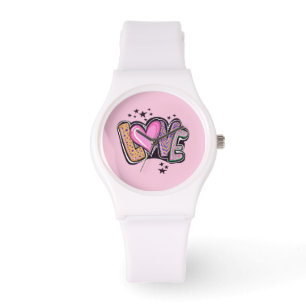 Romantische liefde roze horloge
