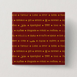 Romantische Liefde typografie tekstontwerp Vierkante Button 5,1 Cm