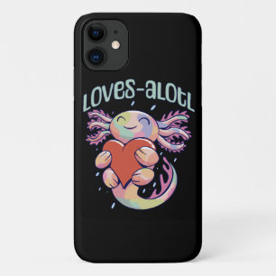 Romantische Liefdes - gelukkige axolotl iPhone 11 Hoesje