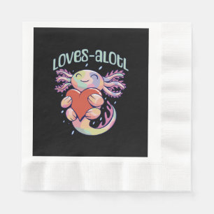 Romantische Liefdes - gelukkige axolotl Servet