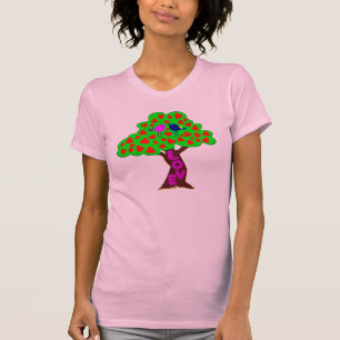 °· Romantische Liefdesboom Vrouwen Crew Hals T-Shi T-shirt