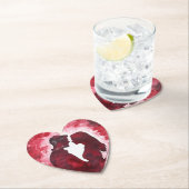 Romantische Liefdeshart Bruiloft Kartonnen Onderzetters (Insitu)