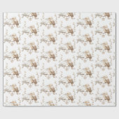 Romantische Liefdesvogels Hart Trouwen Cadeaupapier (Vlak)