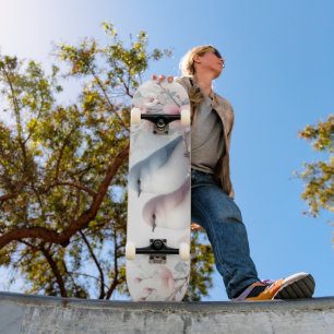 Romantische Liefdesvogels Kersenbloesemtak Skateboard