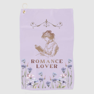 Romantische Liefhebber Lavendel Bloemengolf Handdo Golfhanddoek