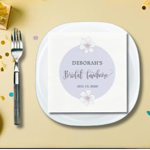 Romantische Lila Bloemen Bruids Luncheon Servet