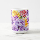 Romantische Lila Bloemen & Rozen Koffiemok (Center)