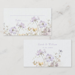 Romantische lila bloemen Wedding Place Card Plaatskaartje