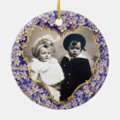 ROMANTISCHE LILA HARTPHOTO-MONOGRAM KERAMISCH ORNAMENT (Achterkant)